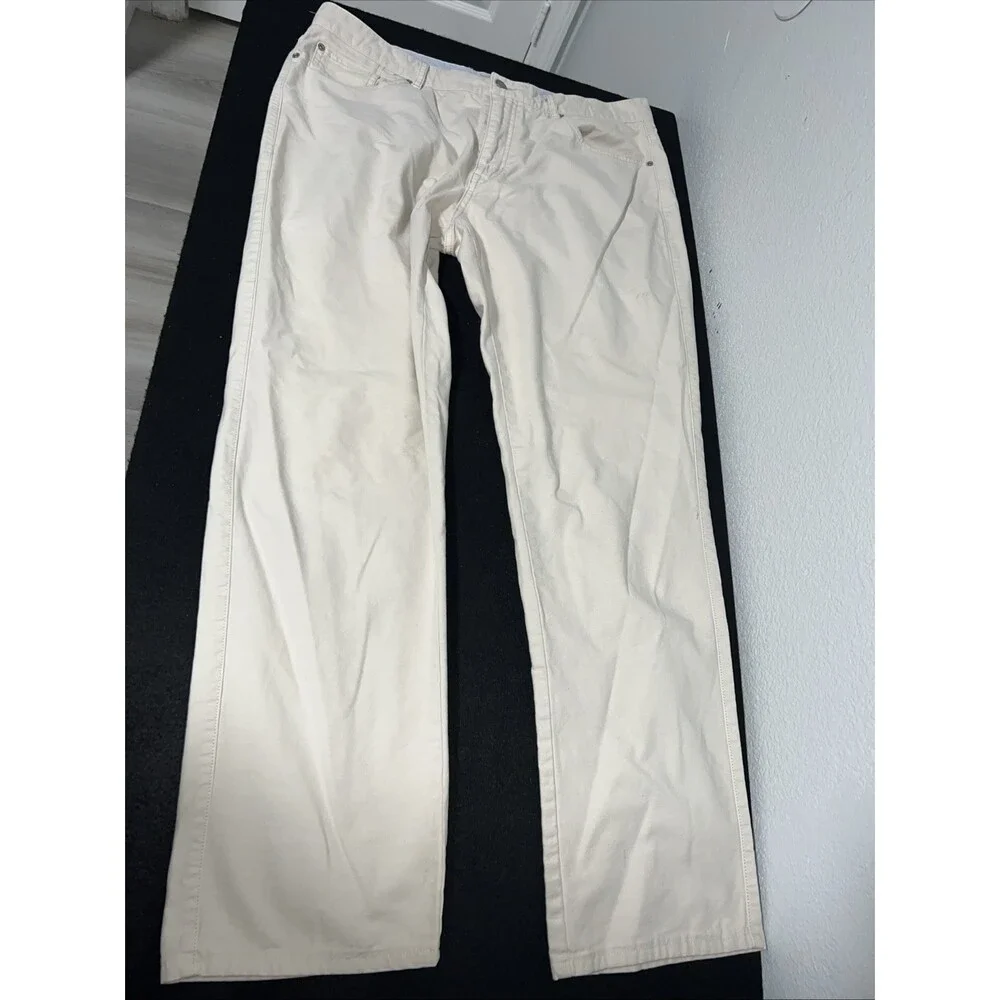 Peter Millar Pants Mens 38x29 Beige Signature Sateen 5 Pocket Classic Stretch